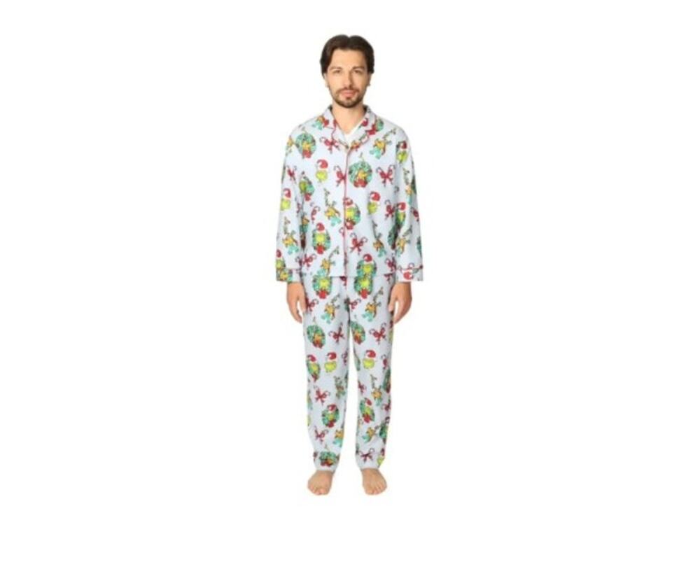Grinch Men's Christmas Holiday 2 Pc Pajama Set Size M NWT
